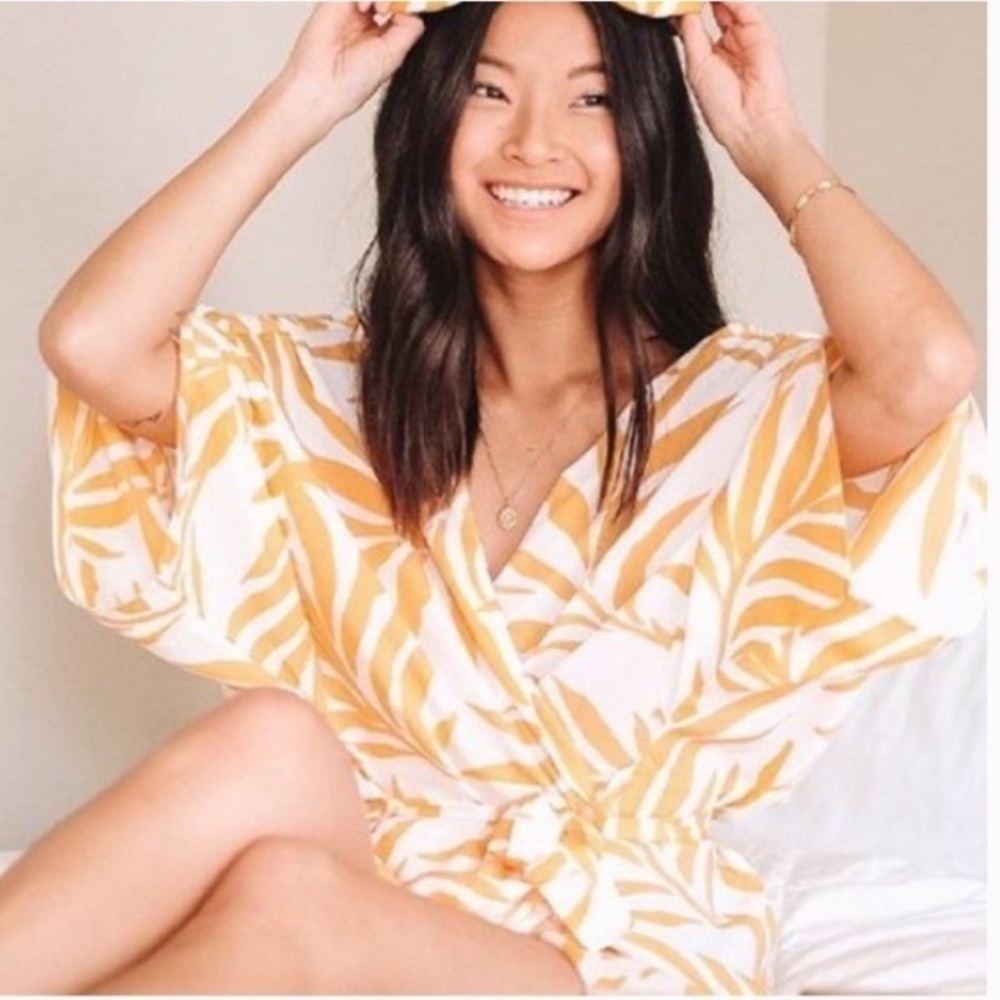 Maison Du Soir Magnolia Luxe Palm Kimono Robe - image 4